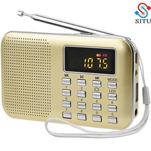 Mini L-218 Digitale Lcd MP3 Radio Speaker Speler Support Tf Card Usb Met Led Zaklamp Functie Draagbare Radio Fm & am Speaker