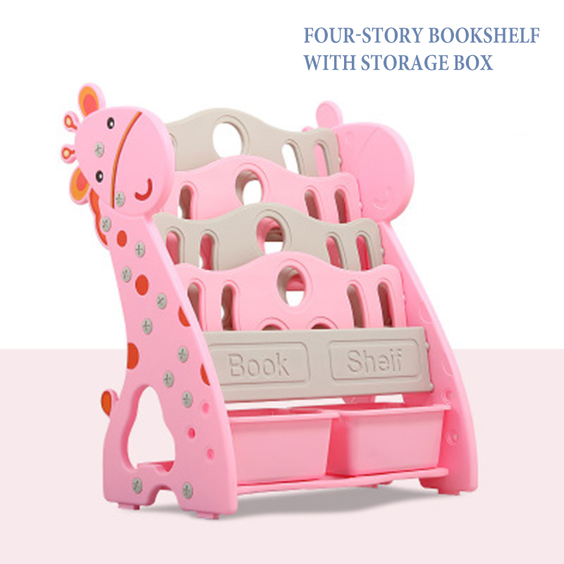 Children's Bookshelf on The Ground Simple Shelf Economic Student Bookcase Kindergarten Children's Picture Book Shelf Free shippi