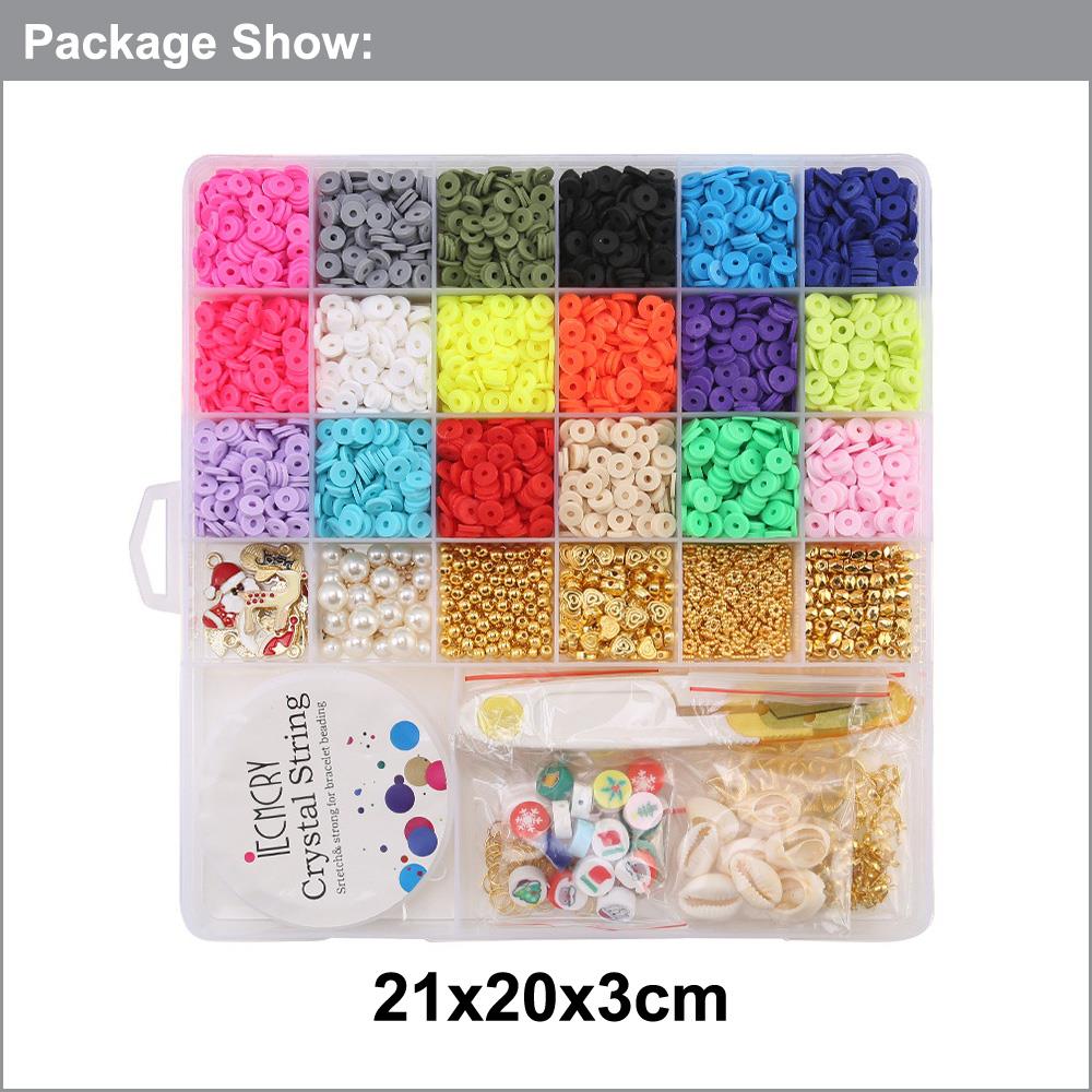 Letter/Christmas Style Polymer Clay Beads Bracelets Necklace Making Set Jewelry Making Kits DIY Handmade Accessories Supplies