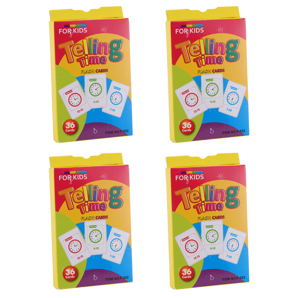 4 Boxes Practical Telling Time Flashcards Clock Figure Teaching Toys