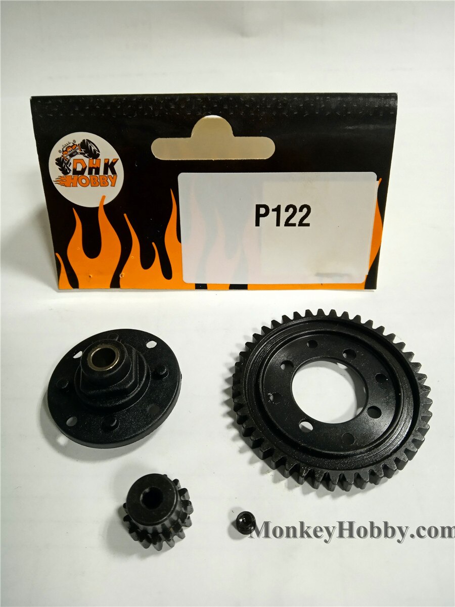 DHK RC AUTO ONDERDELEN Centrale Diff Gear-43T (Zinklegering) P122 voor Optimus, Optimus XL, Zomebie 8e