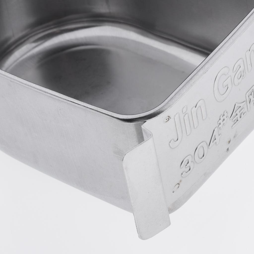 Stainless Steel Birds Water Seed Bowl Cage Hanging Feeder For Small Birds Cage Feeding Bowl