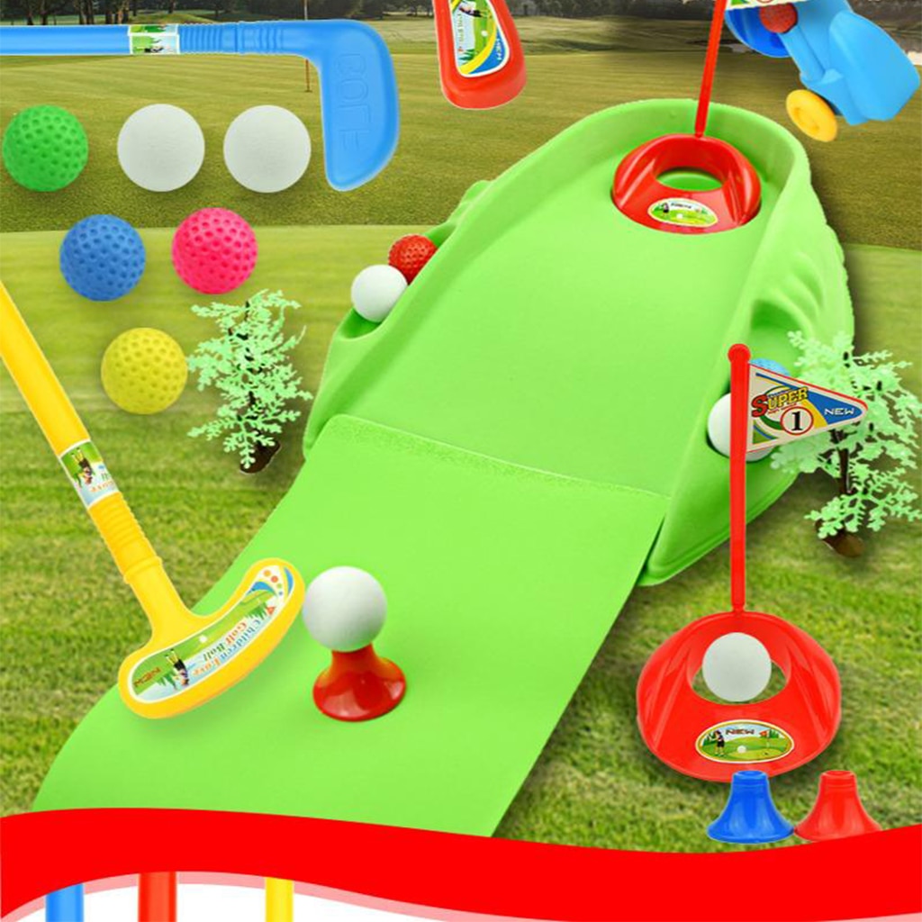 Kids Golf Club Set Duurzaam Veiligheid Mini Golf Speelgoed Met 3 Golfclubs + 2 Praktijk Gat + 2 Golf tees + 6 Ballen