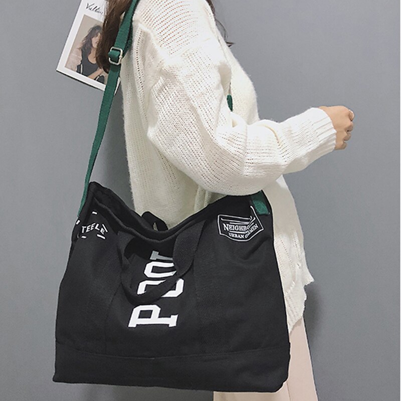 Canvas schoudertas eco herbruikbare boodschappentas opvouwbare tassen voor vrouwen grote casual handtassen