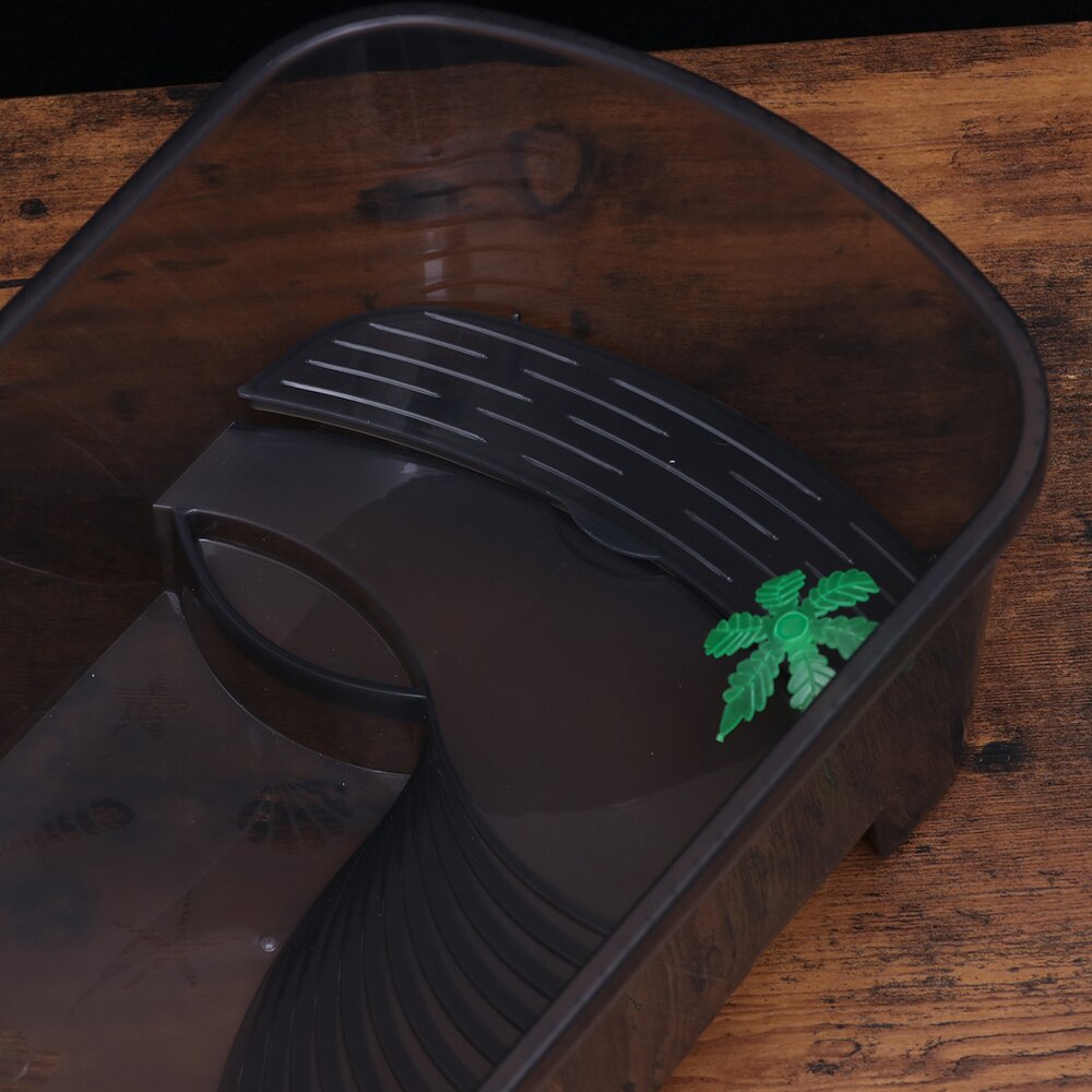 Reptiles Amphibians Habitat Terrarium Vivarium Tank Breeding Box with Plastic Coconut Tree for Terrapin Tortoise Turtle Lizard