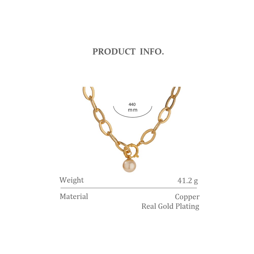 Yhpup Elegante Imitazione Perle Perle del Pendente Della Collana Della Catena Alla Moda in Metallo Oro 14 K Placcato di Rame Della Collana Del Collare Dei Monili del Regalo 2020