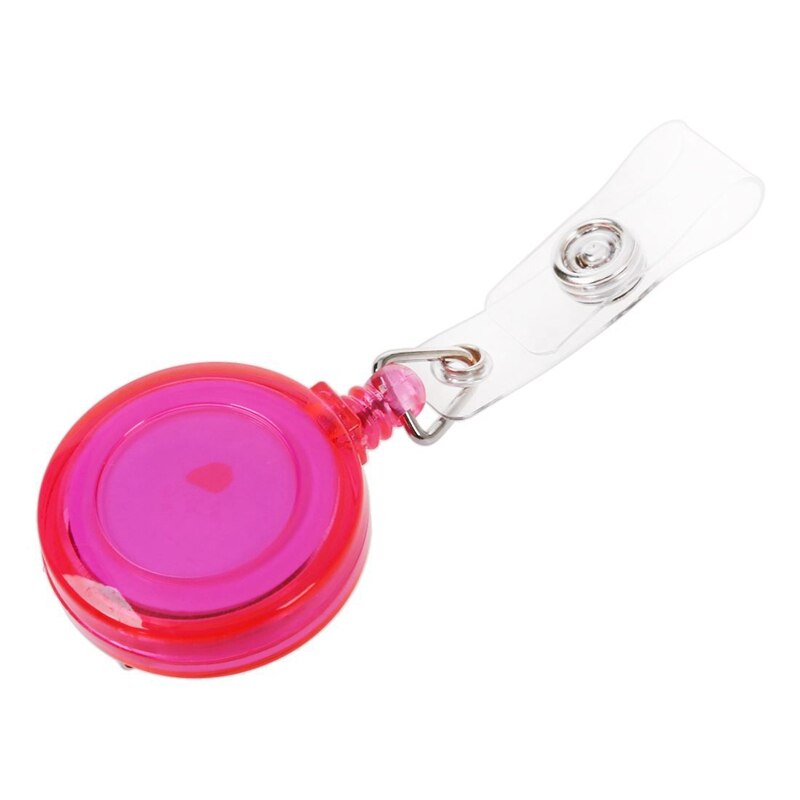2 st infällbara liftkort id-kort märkeshållare nyckelring med clips, rosa och orange