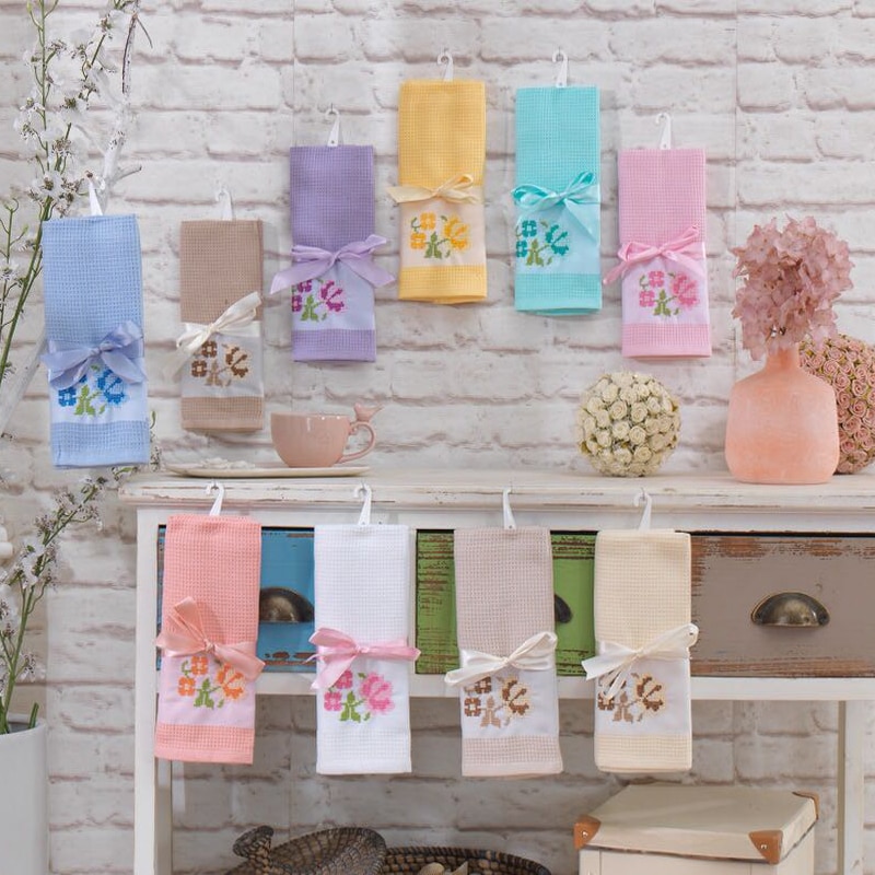 12 Stuks Geborduurde Keuken Handdoek | Turks Handdoek 45X70 Cm
