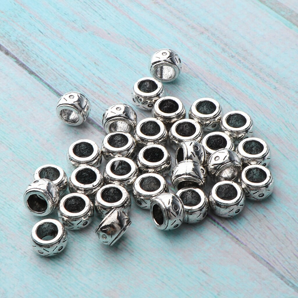 Set of 30, Dreadlocks Hair Beards Beads Alloy Dread Locks Metal Cuffs Hair Decors Braiding Hair Jewels: Gray