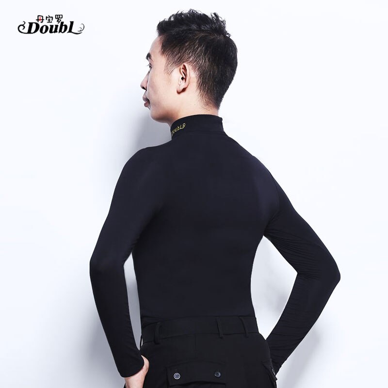 DOUBL Long Sleeve National Sandard Dance Dress Adult Jacket Ballroom Male Latin Dance Training Clothes Samba Costume men