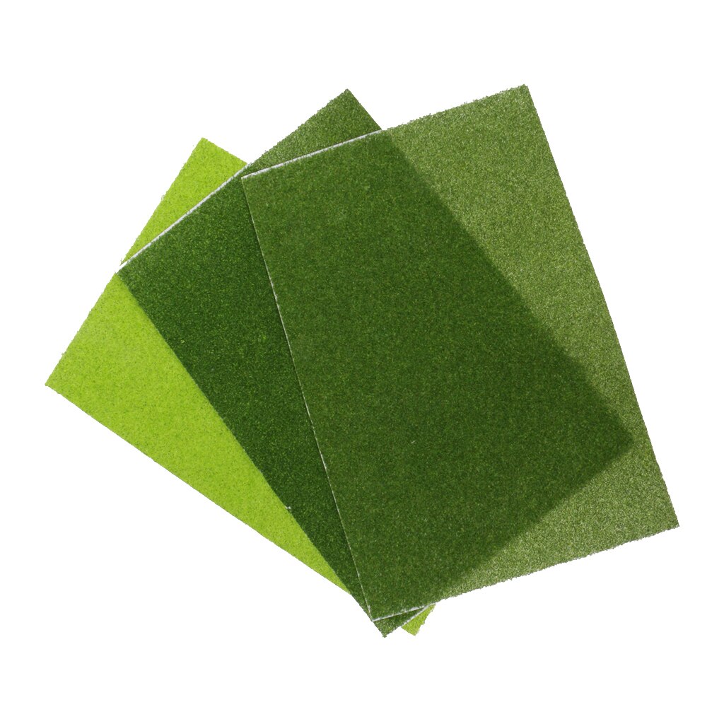 3 Pieces Grass Mat Turf Model Diorama Landscape Scenery Layout Lawn