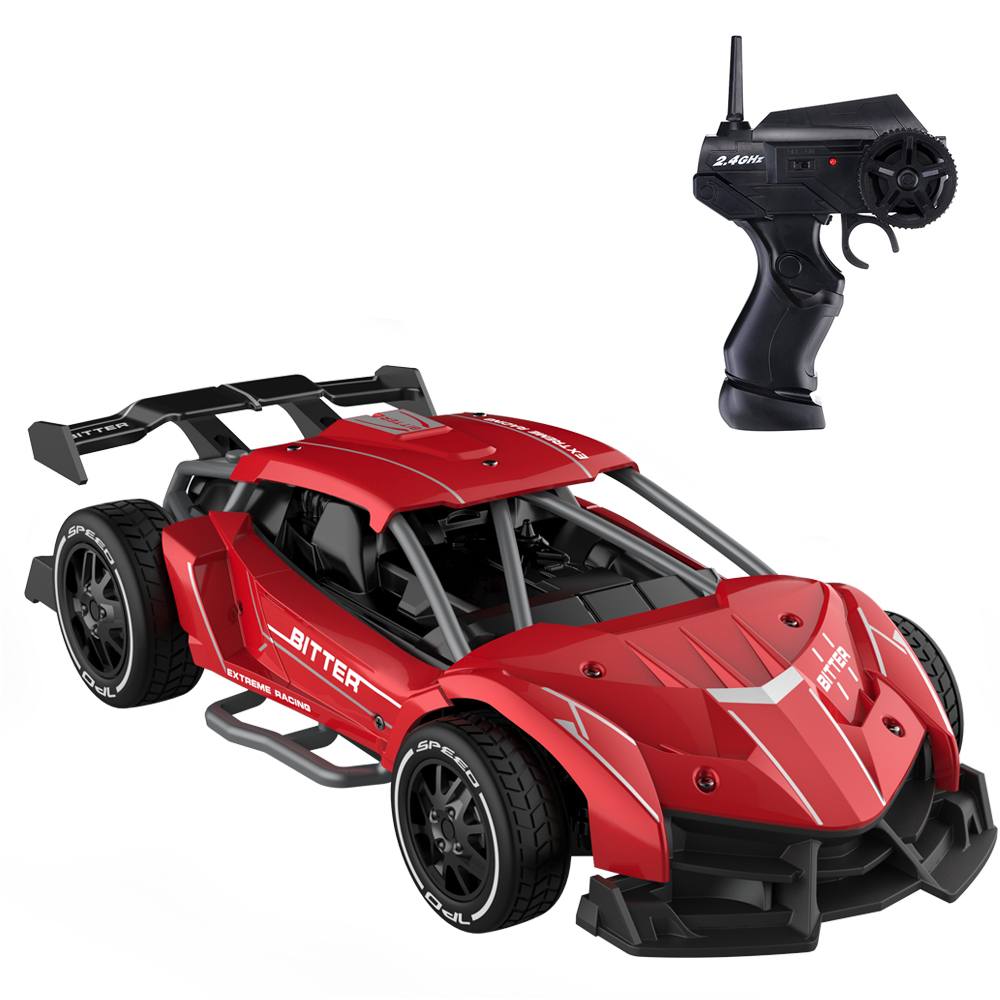 Nyr 1:24 2.4G 4WD Afstandsbediening Sport Auto Aluminium High Speed Elektrische Racing Klimmen Rc Auto Drift Voertuig model Speelgoed: Red