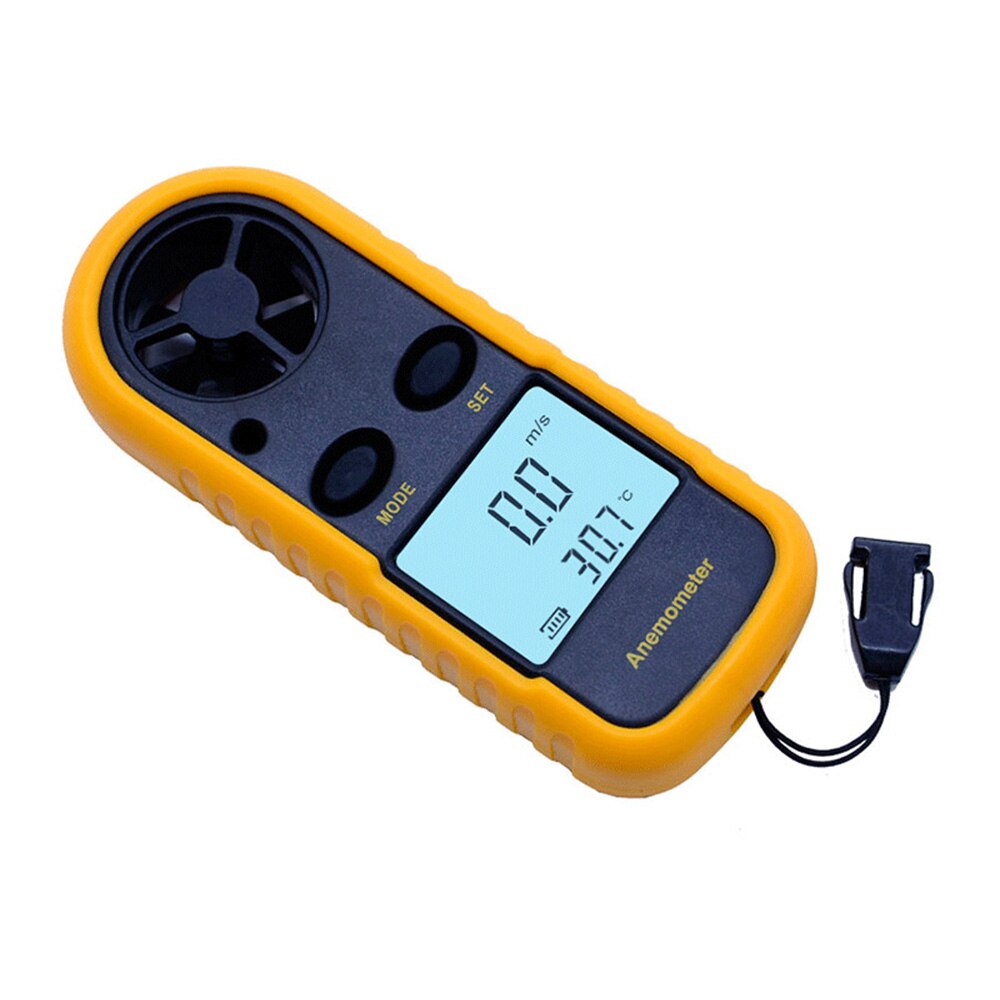 Digital Anemometer Mini with Temperature Tester Handheld Wind Speed Meter with LCD Backlight Display Durable Airflow Wind Meter