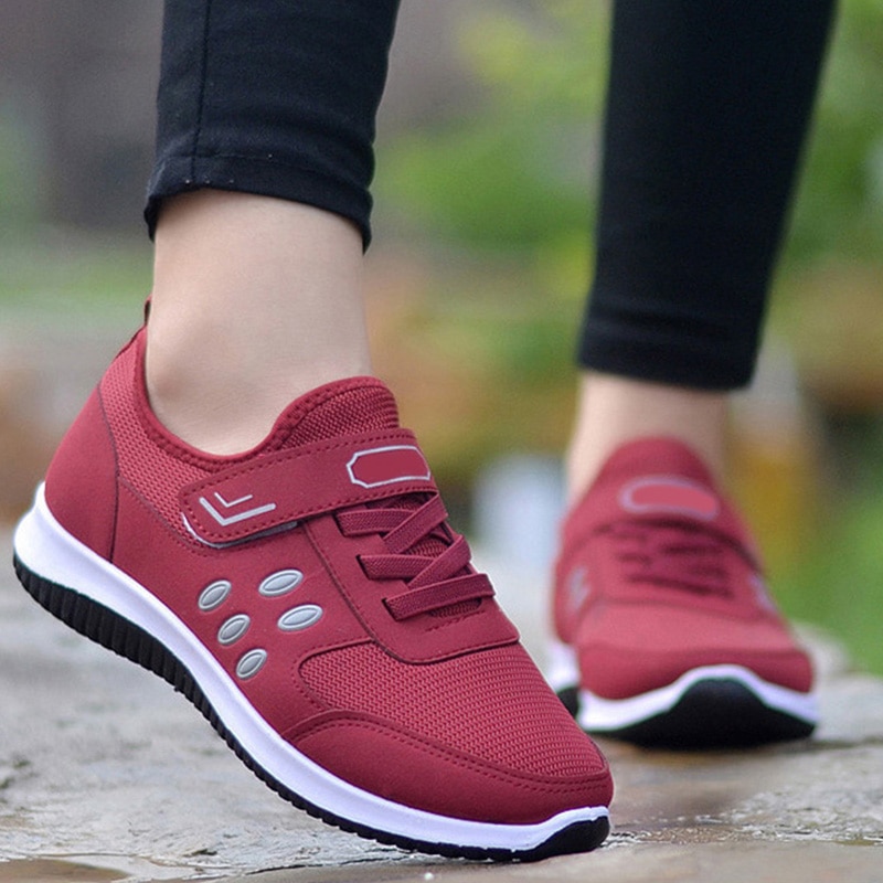 Dames gevulkaniseerde schoenen klittenband dames sportschoenen platte schoenen dames pure kleur casual wandelschoenen dames 36-44