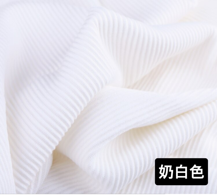 Width 110cm 100% Cotton Stripe Stretch Knit Rib Fa... – Grandado