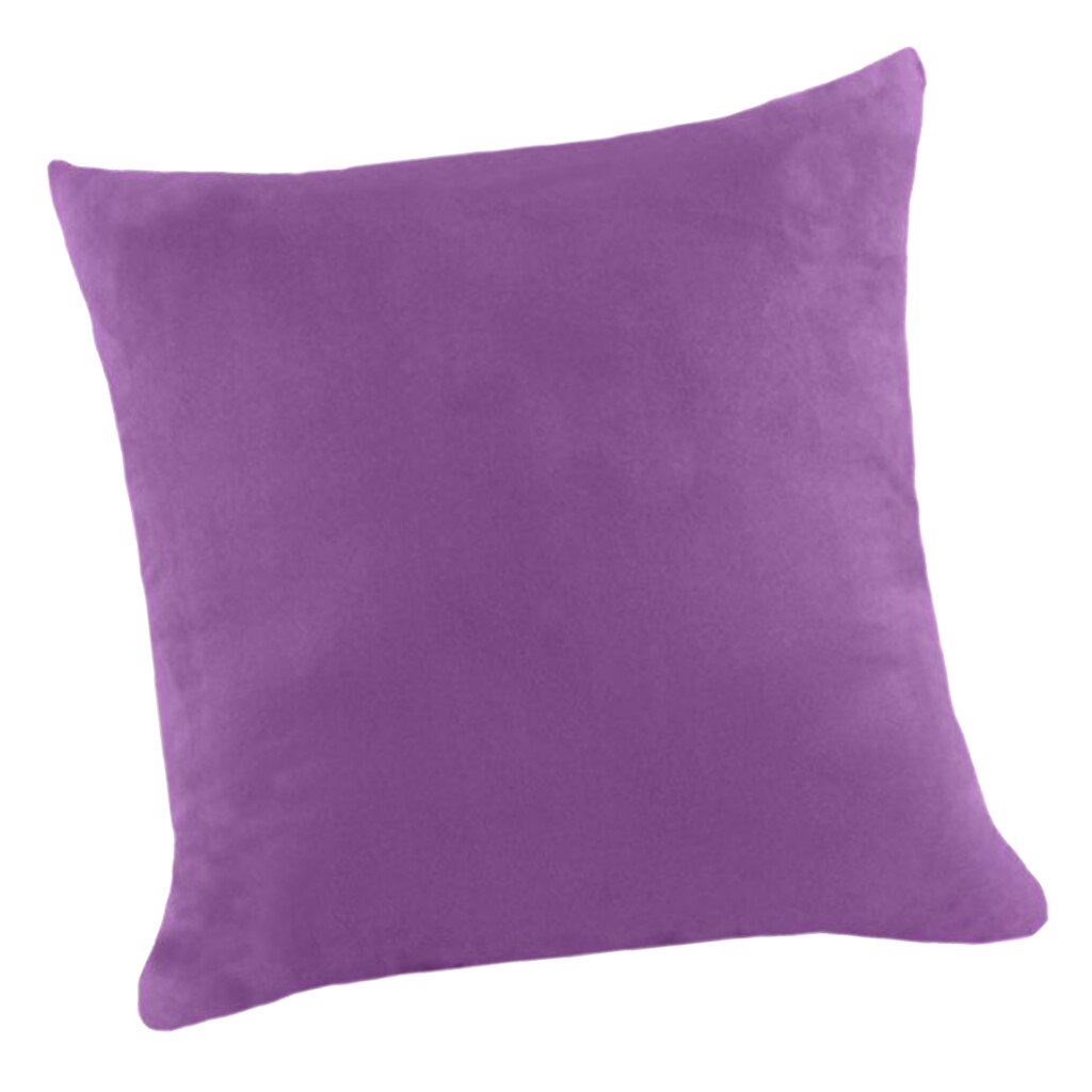 Dekorativa kuddfodral -soft touch enfärgade mocka kuddfodral för vardagsrum hem hotell dekoration: Mörklila 60cm