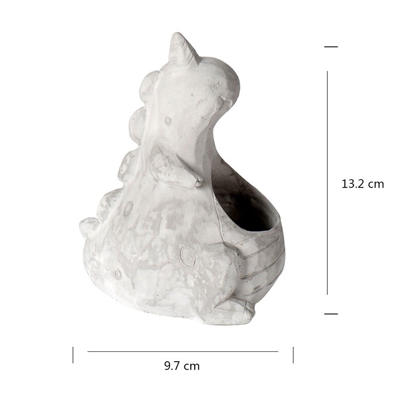 DIY molde de hormigón de dibujos animados en forma de dinosaurio maceta suculenta cemento molde con forma de tarro