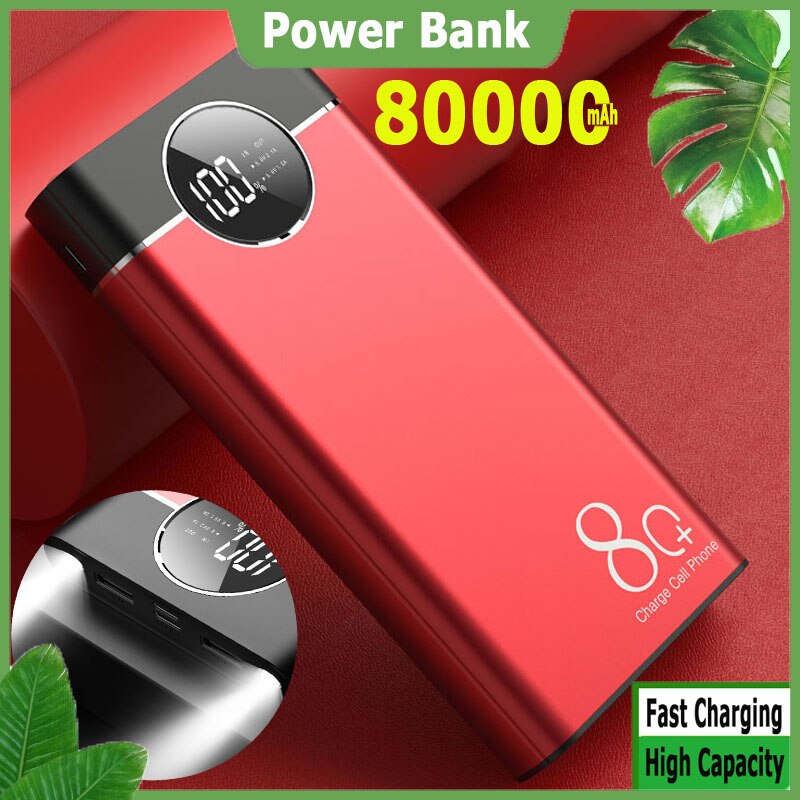 Power Bank 80000mah Portable Fast Charging Large Capacity PoverBank Double USB External Battery for Iphone Xiaomi Samsung