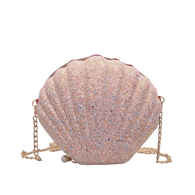 Nova chegada moda feminina meninas glitter crossbody saco na moda carta impressão lantejoulas bolsa de ombro com alça de ombro destacável: Rosa