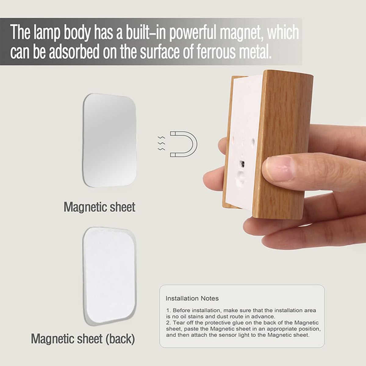 Intelligent Induction Wall Lamp Warm White Light Led Wooden Rechargeable 0.4w Infrared Night Magnetic Bulb Hallway Plug Cupboard