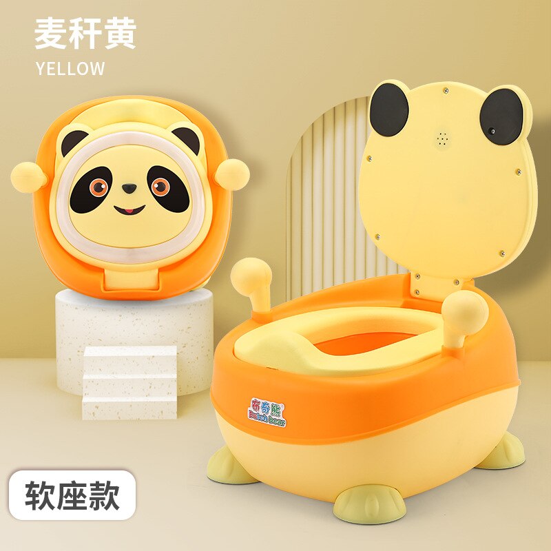 Kind Pot Training Meisjes Jongen Potje Kids Stoel Toiletbril Kinderen Pot Draagbare Baby Potje Multifunctionele Baby Wc Auto potje: Yellow PU Pad