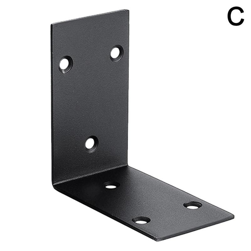 1pieces of steel support black L-shaped brackets, with furniture right-angle hardwa to to corners support fix scr U0T9: C