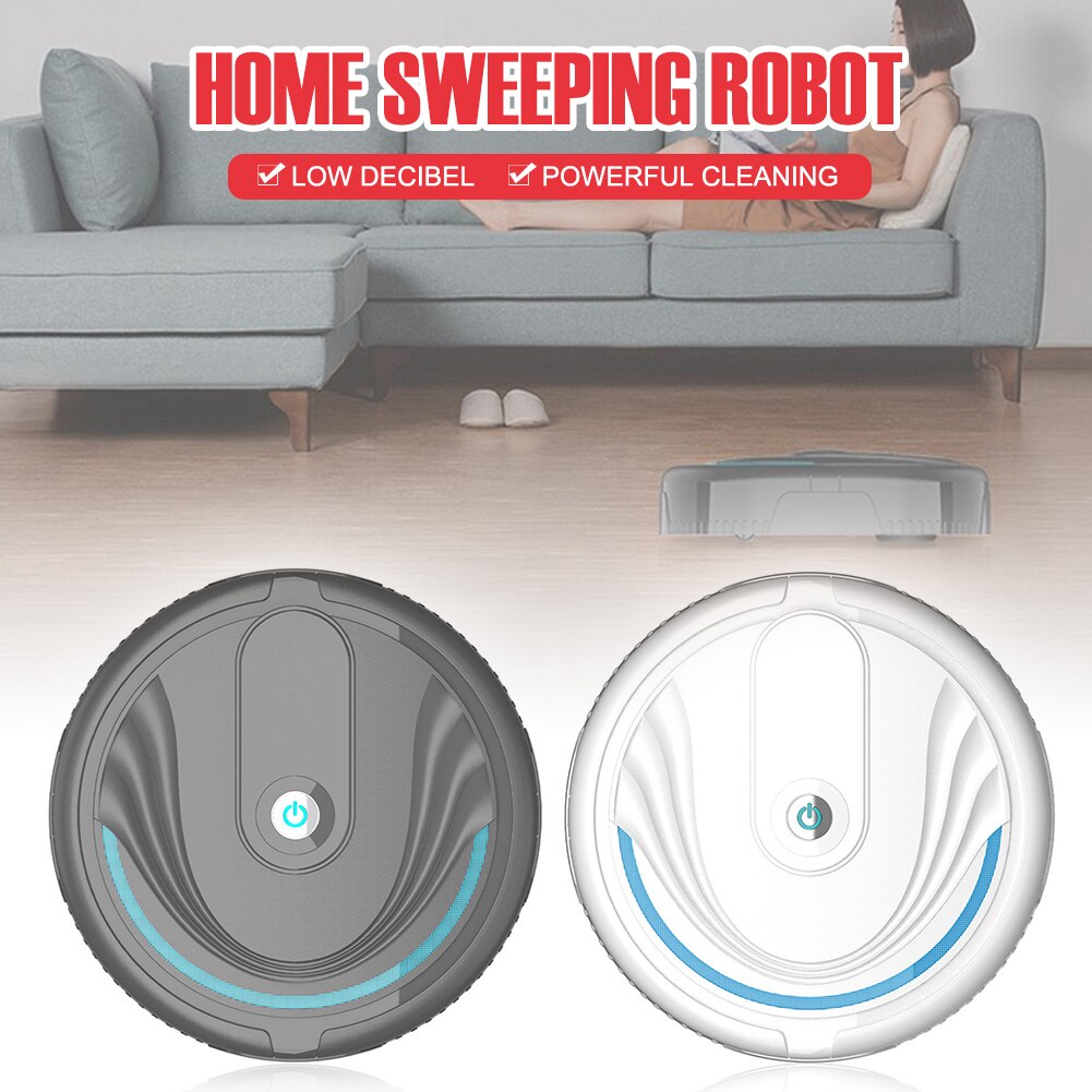 Mini Robot Home Cleaner Floor Sweeping Robot Battery Operated 4 Cleaning Modes Disposable Cleaning Sponge Pads Robot Cleaner
