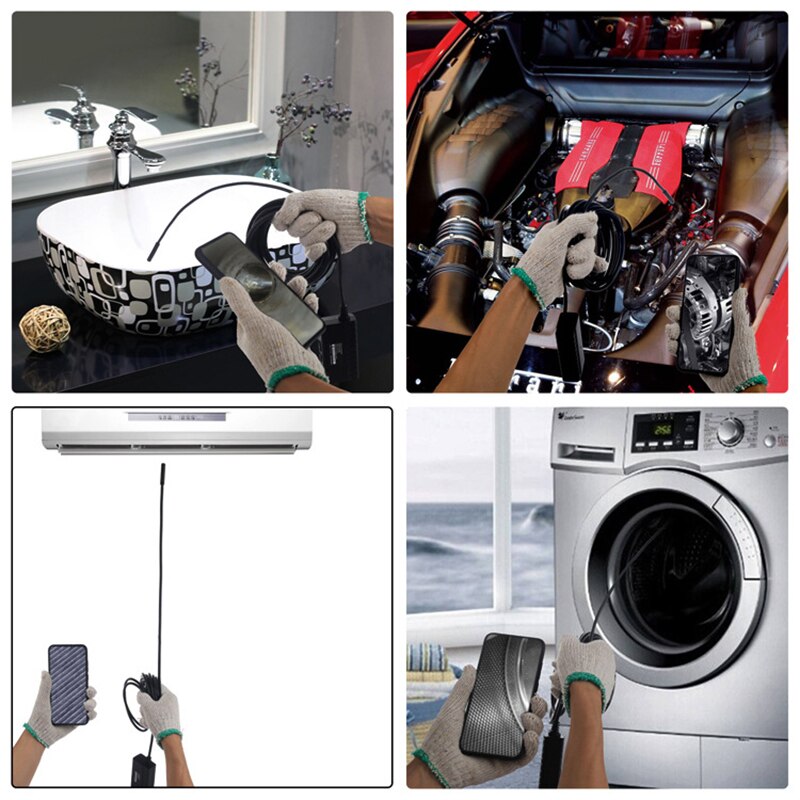 5MP HD kabellos Endoskop Kamera 5,5mm Objektiv mit LED Licht 10M fest Kabel IP67 Industrielle Überprüfen Endoskop für Android Iphone
