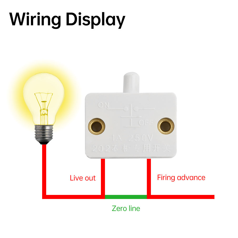 1A 250V Automatic Reset Switch Closet Cabinet Light Switch Household Cabinet Door Control Switch Wardrobe Light Switch