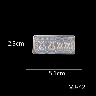 1Pc 3D Acryl Mal Voor Nail Art Decoraties Diy Siliconen Lippen Nail Art Sjablonen Bunny Nagels Art Mallen: MJ42