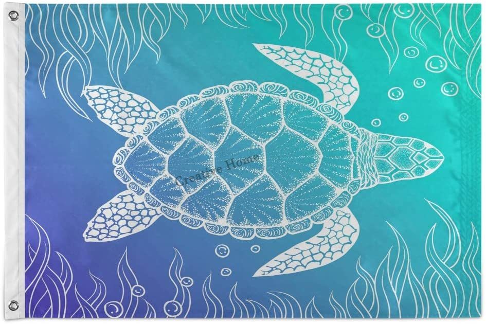 Abstract Tribal Ethnic Animal Turtle Garden Flag,3x5 Feet Polyester Fly Flags Banner with Grommets for Spring Home Outdoor: 1