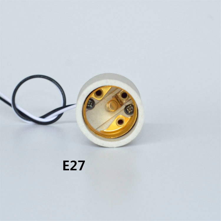Portalámparas de cerámica de alta temperatura, Base de lámpara E14 E27, portalámparas de iluminación con soporte, con tornillos y tuercas 1 Uds.