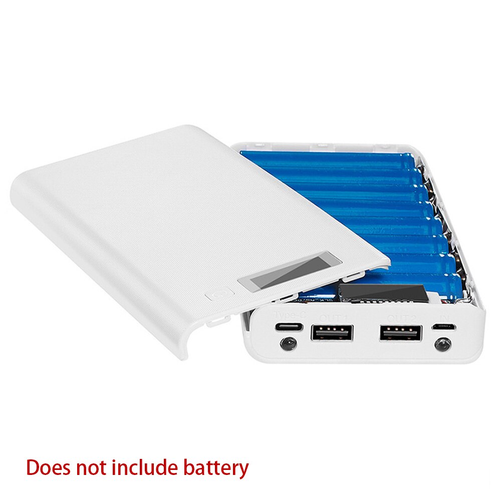 DIY LCD 8 Abschnitt 18650 Batterie Lade Shell Power Box kit Ohne Schweißen Hülse Material: White