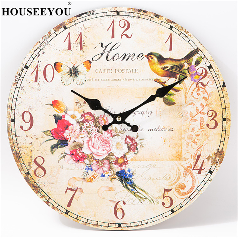 Bird Wall Clock Home Living Room Digital Timer Silent Watch for People Children Birthday Presents