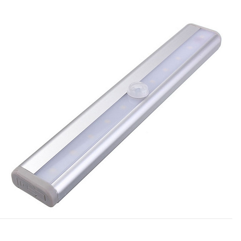 Stick-op draagbare 10 led draadloze motion sensing lichtbalk met magnetische strip, led lichtbalk-onder keukenkast led lamp