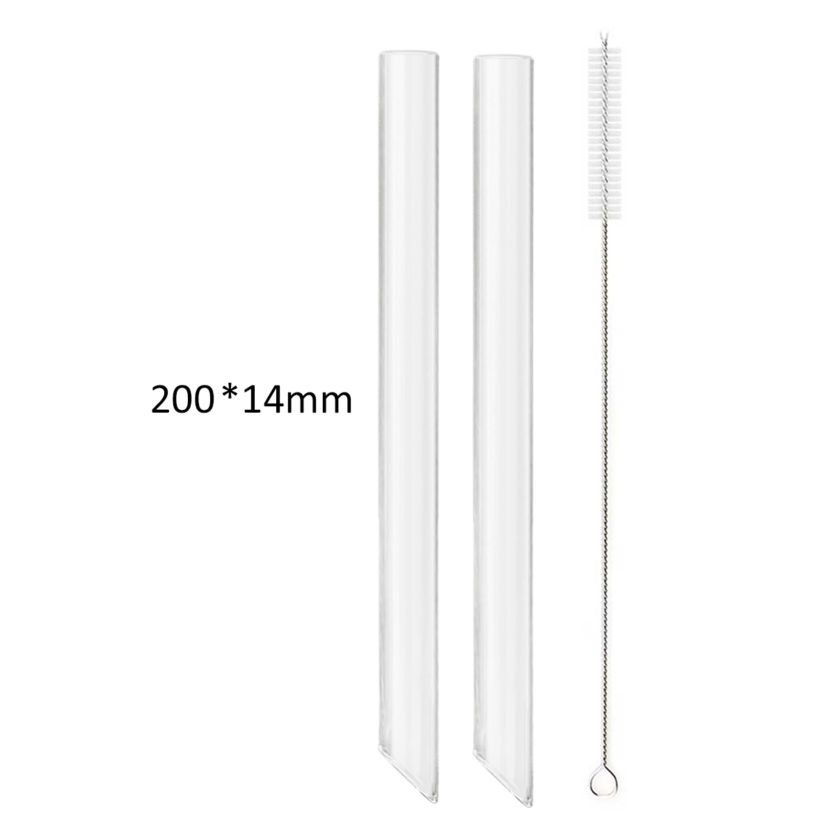 High Borosilicate Glass Straws Straight Reusable Drinking Straw Boba Bubble Tea Milk Smoothies Fruit Cocktails Bar Accessories: Beige