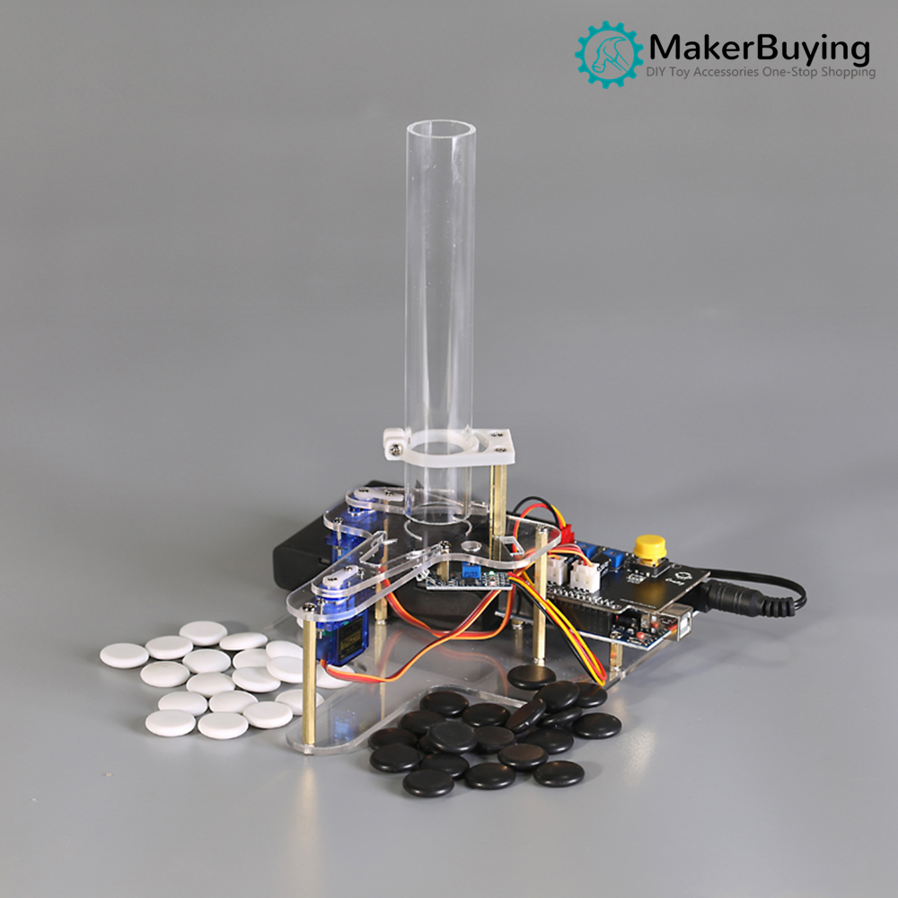 Diy arduino farvesorterer, sort og hvid skakstykker sortering, arduino læringssæt, stilk pædagogisk robot