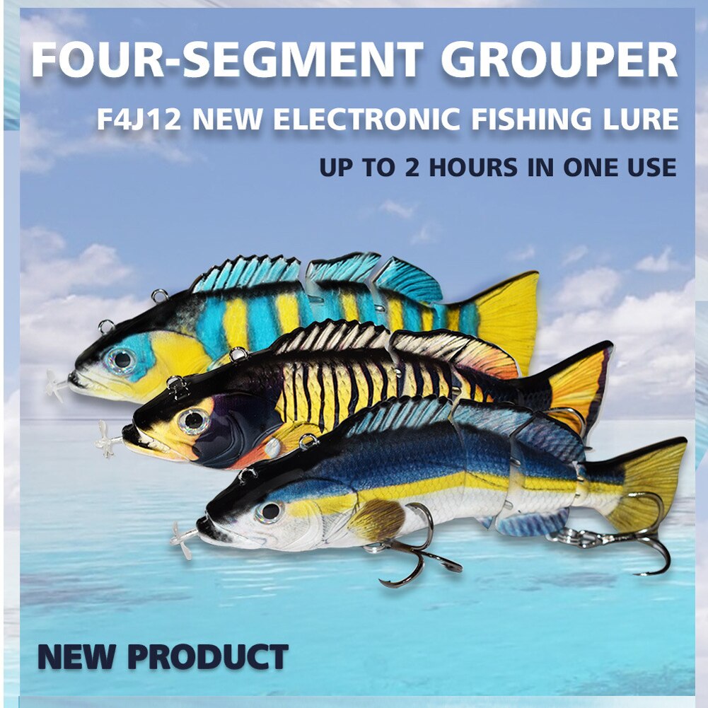 Robotic Fishing Lure Electric Wobbler Electronic Multi Jointed Bait 4 Segments Smart Auto Swimming Fishing Baits Tackle Access