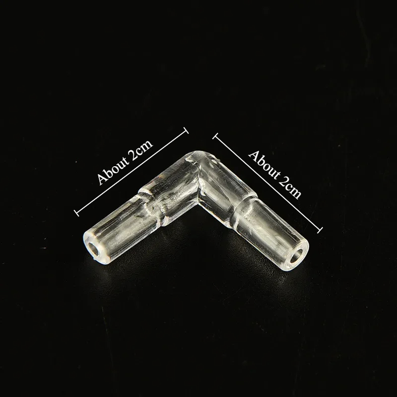 Conector de codo transparente de 10X 4mm, conector de tubo de línea de aire de acuario de plástico para pecera, accesorios profesionales geniales