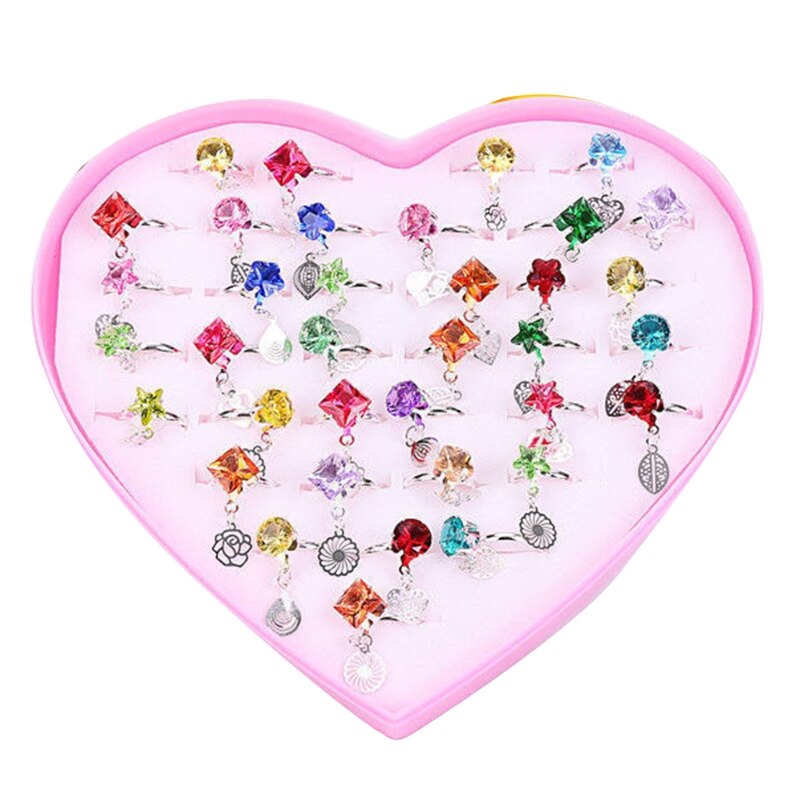 Wearable Ring Schattige Ringen Strass/Kunstmatige Parel Bloem Ring Meisje Doek Toebehoren Vinger Slijtage Kleur Diverse 36Pcs D5QA