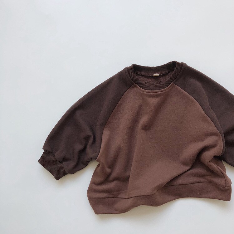 Chandail pour enfants automne coréen manches pull garçons et filles pull à manches longues en vrac: Marron / 2T