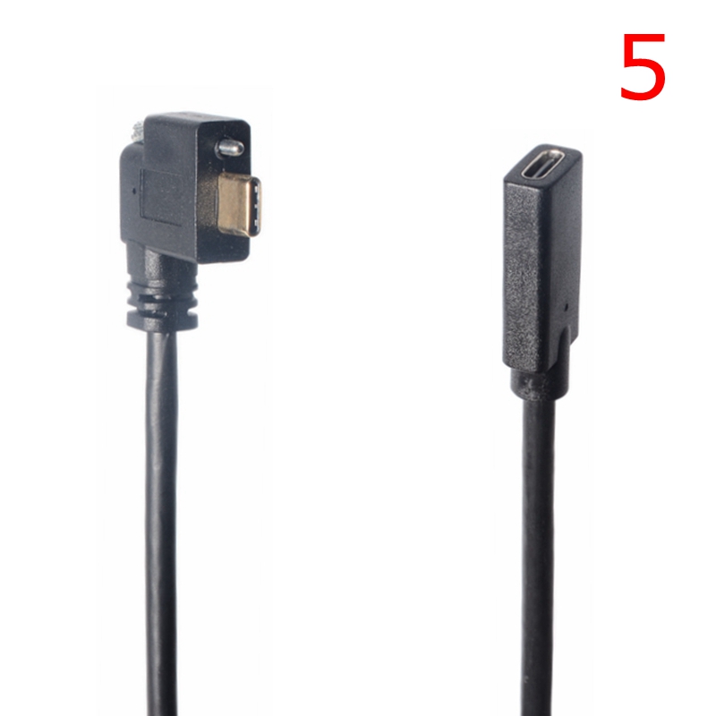 USB C to USB C Cable USB-C Elbow Dual Screw Locking USB3.1 Type-C Male to Male Female Industrial Camera Extension Cable: PURPLE / 0.3m