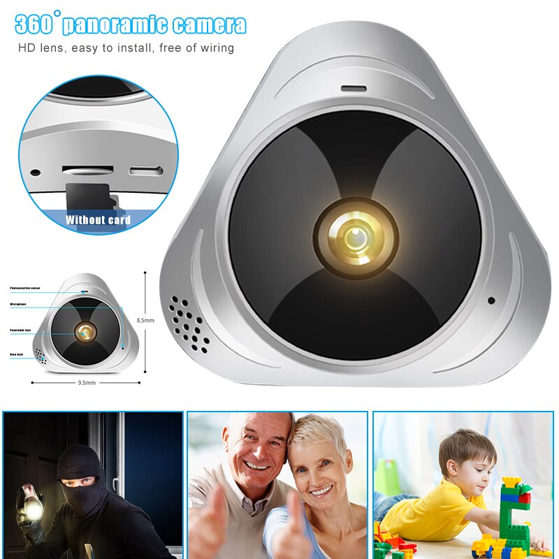 Panoramic Camera 360 Degree Rotating Smart Home HD Camera Wireless Network Camera FKU66