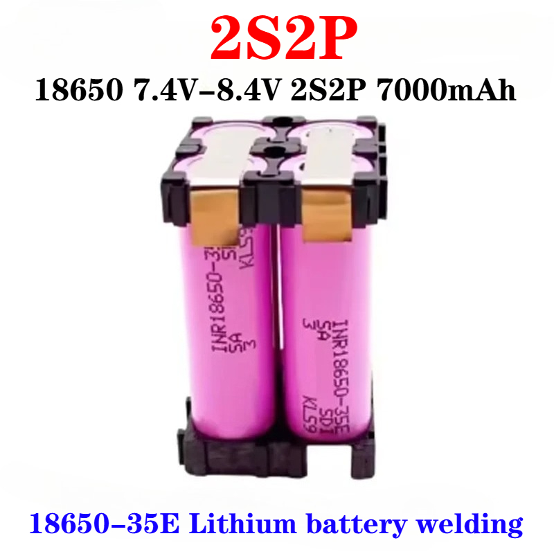 Paquete de batería de litio 18650 18650-35e personalizado 7,4 V ~ 25,2 V 3500MAH/7000MAH 2S1P 2S2P 3S1P 3S2P-6S1P 6S2P soldadura de batería 6S2P: Morado