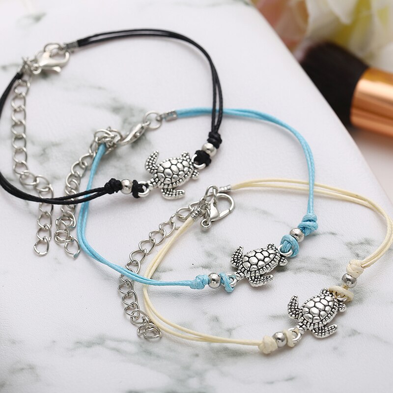 Boho Style Ankle Bracelet Bohemia Sea Turtle Starfish Charms Beach Anklets For Women Handmade Leg Bracelet Foot Jewelry Anklet