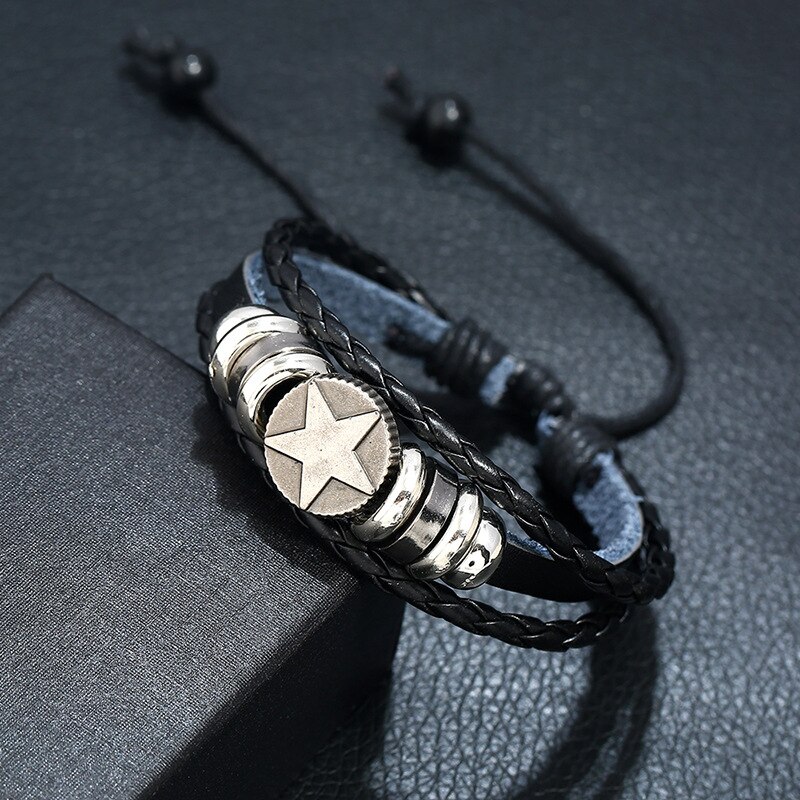 Star Aankomst Toevallige Bruine Multilayer Touw Handnade Geweven Weave Vrouwen Lederen Mannen Armbanden Man Vrouw Retro Sieraden