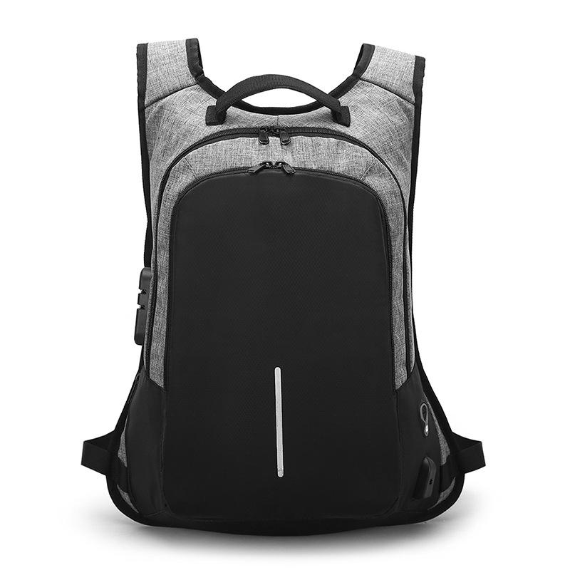 Mode Rugzak Waterdichte Laptop Mannen Rugzak Antidiefstal Schooltas Voor Tiener Jongens Bagpack Mannelijke School Rugzak: Gray backpack