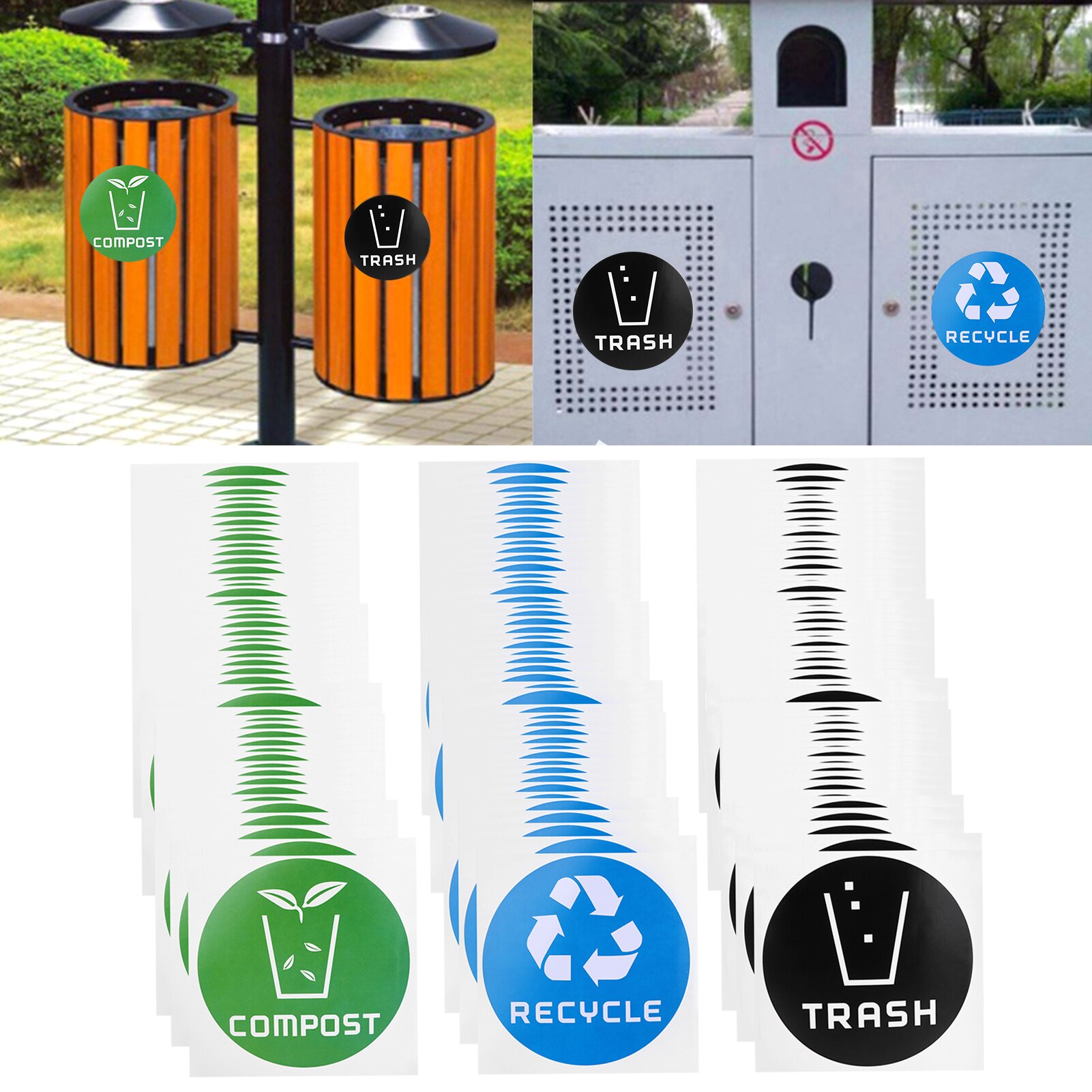 Sign Decal Recycle Sticker Compost Sticker Decal for Trash Cans