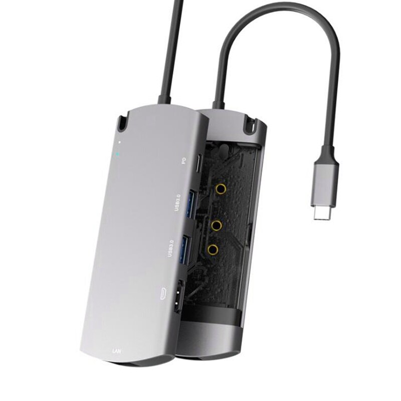 USB 3,1 Docking Bahnhof mit Festplatte Kasten, unterstützung M.2NGFF fest Zustand Festplatte mit PD Schnelle Ladung-/RJ45/HDMI Schnittstelle