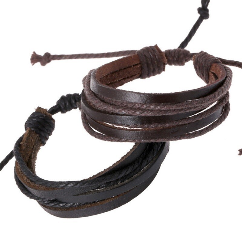 Pulsera Retro de CIBOCIBO para hombre, pulsera trenzada de cuerda de cuero clásica para hombre, de lujo para hombre, Pulseras Mujer,